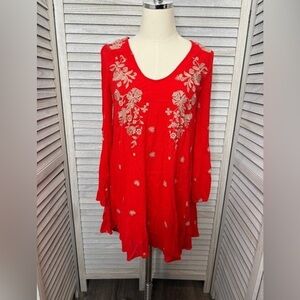 Free People Red Sweet Tennessee Boho Dress Size XS